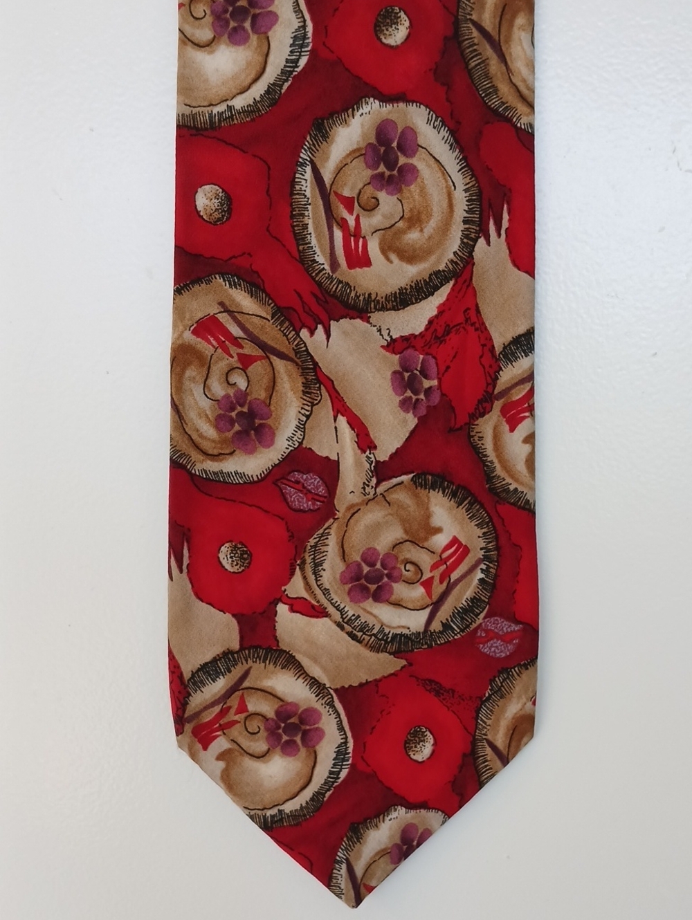 J. GARCIA “Snail Garden” Collection Nine Abstract Art Red/Tan